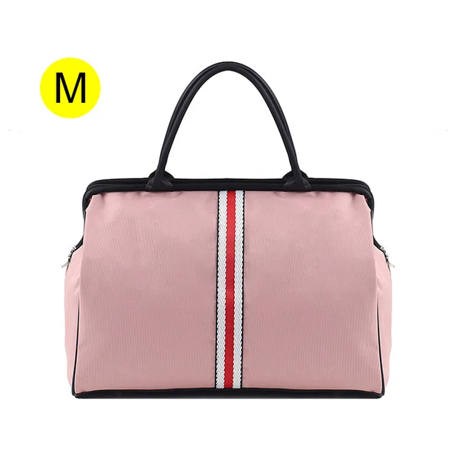 Solid Pink M Bolsa, полосатая дорожная сумка для спортзала, фитнеса, сумки для багажа, для путешествий, спортивная сумка для женщин и мужчин, для спорта на открытом воздухе Tas XA46A - Цвет: Solid Pink M