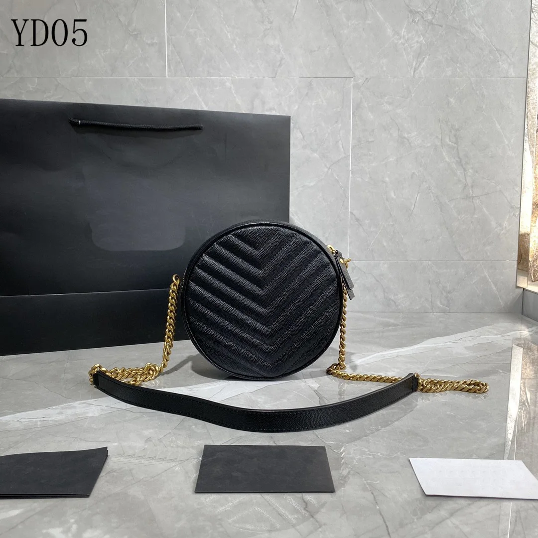 

New Luxury Accessories V-Line Striped Women'S Leather Shoulder Bag Designer High-Quality Caviar Cowhide Messenger Bag Handbag