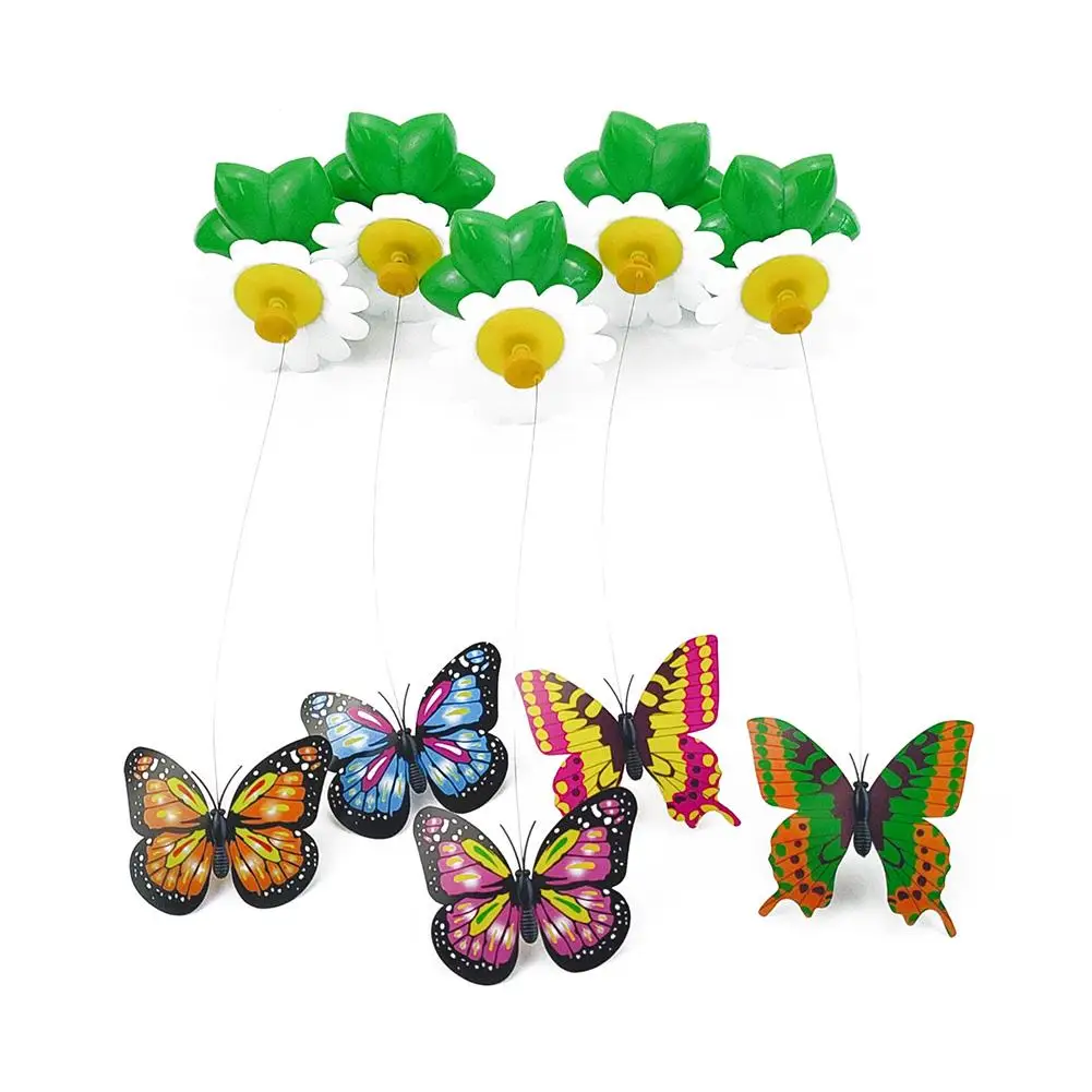 Электрическая игрушка для кошек вращающаяся красочная бабочка птица веселая