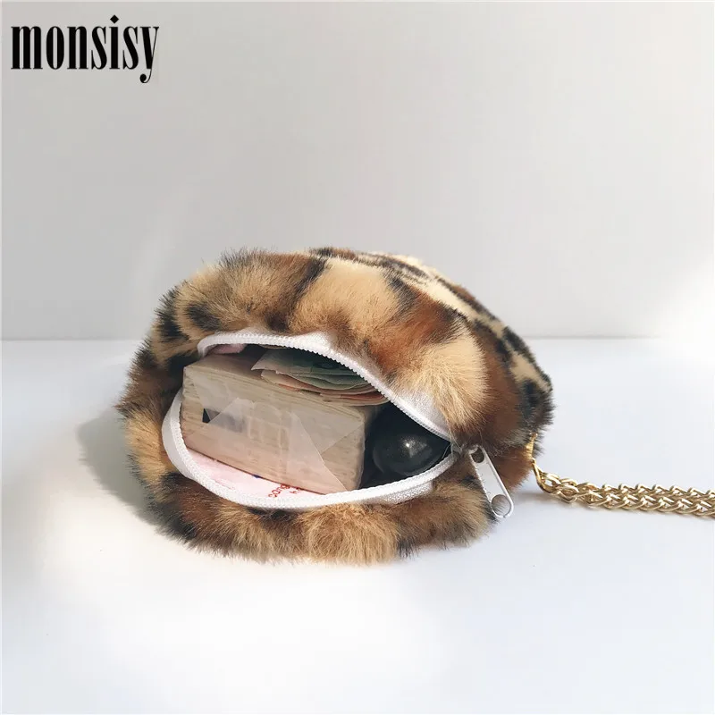 Monsisy искусственная кошелек с мехом женские портмоне маленький для монет коробка