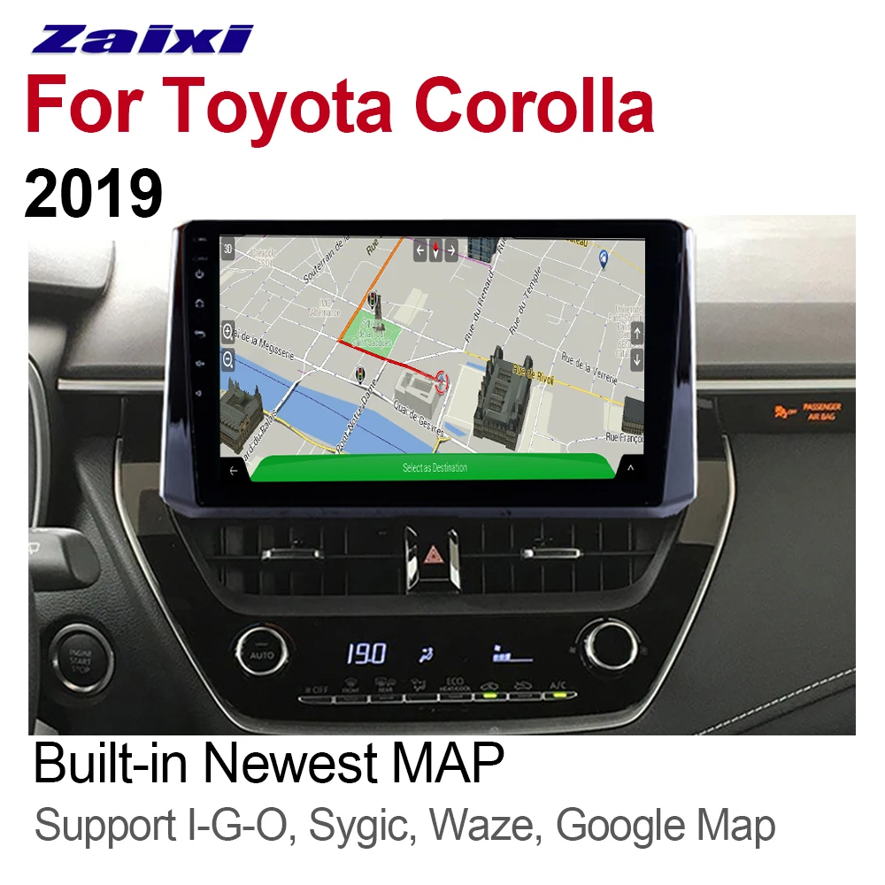 Автомобильный мультимедийный плеер ZaiXi Android GPS аудио радио стерео для Toyota Corolla 2019