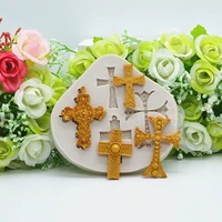pretty cross silicone mold kitchen resin baking tool diy cake pastry fondant moulds chocolate dessert lace decoration supplies