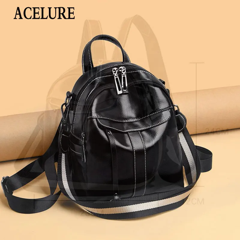 

Вместительные школьные портфели ACELURE для студентов, повседневные модные однотонные дорожные дамские сумочки с мягкой молнией на спине