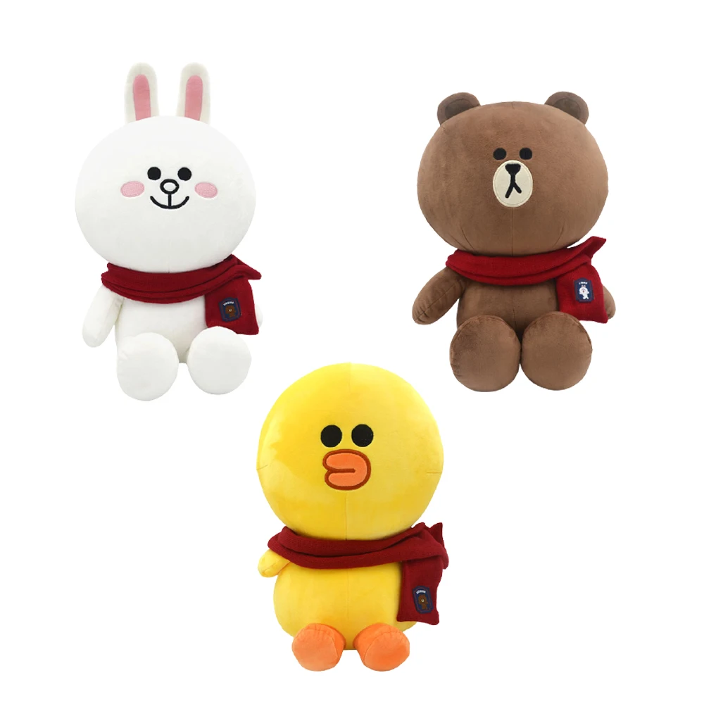 Juguete de peluche de oso marr&oacute;n Kawaii, Bandai, mu&ntilde;eco de peluche de oso marr&oacute;n, Cony Sally, l&iacute;nea perif&eacute;rica de dibujos animados, amigos, regalo de cumplea&ntilde;os-0