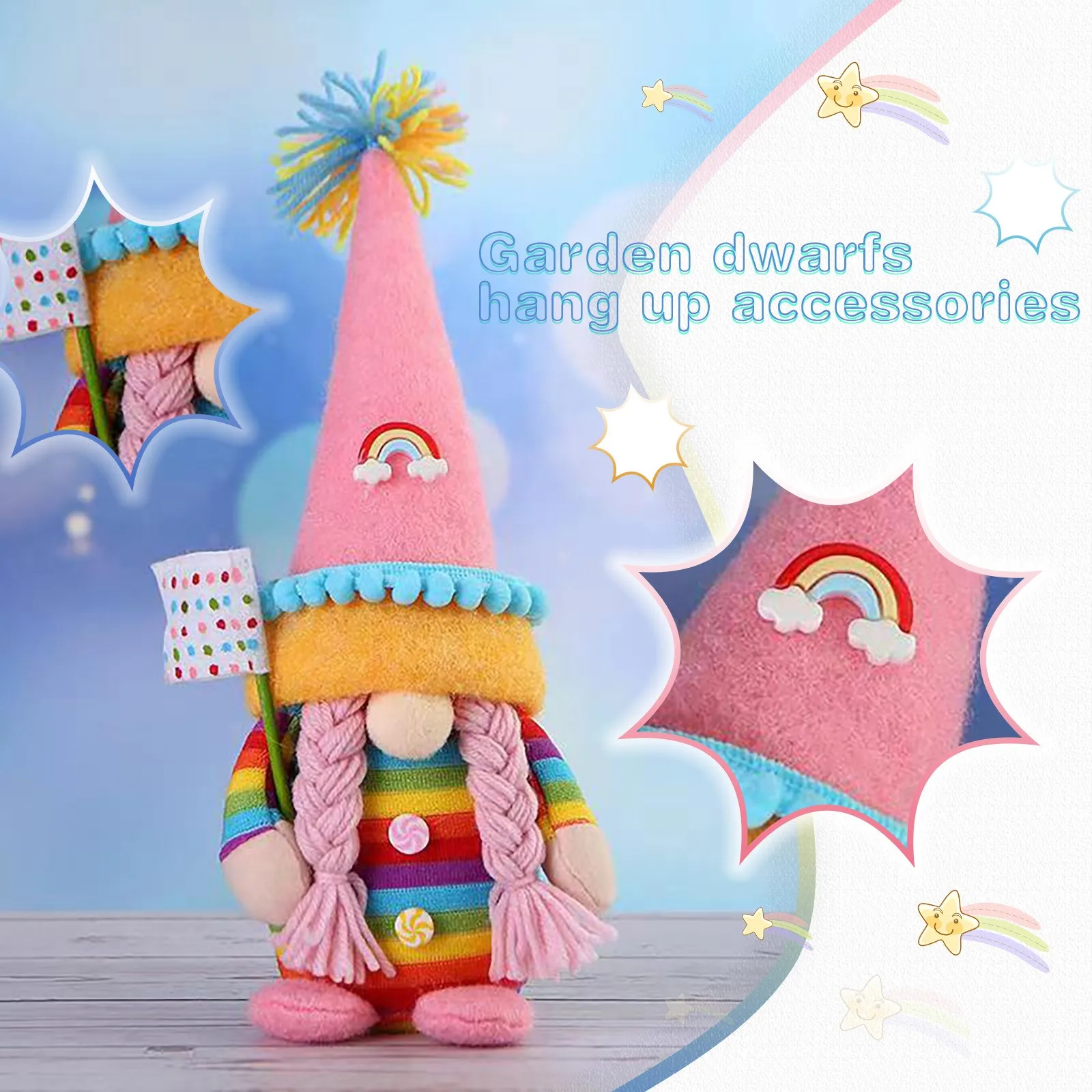 

Dwarf Ice Cream Faceless Doll Cute Cool Summer Window Decorations Home Decoration Home & LivingCartoons doll Gifts