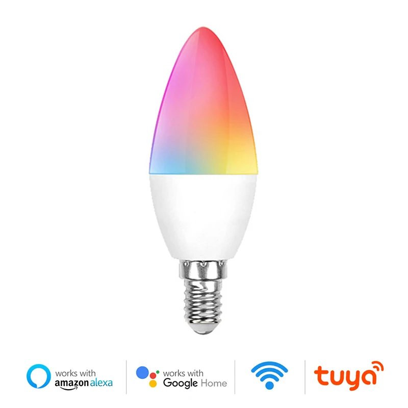 

Умная лампа-свеча Tuya E12 E14 с поддержкой Wi-Fi, 5 Вт