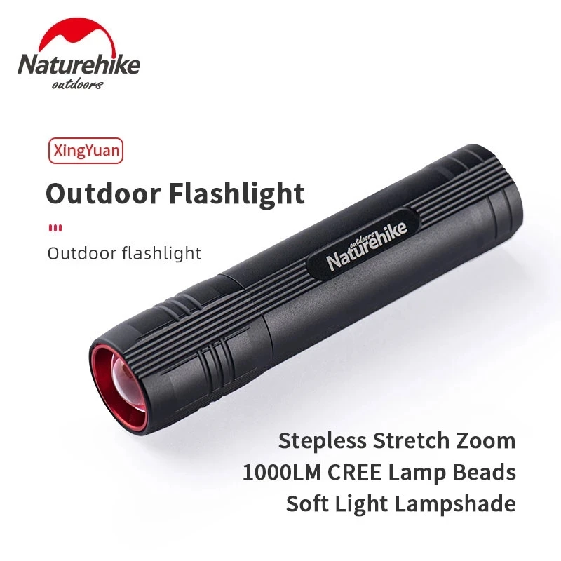 

Naturehike Outdoor Flashlight Ultralight Portable LED Camping Zoom Light Waterproof USB Rechargeable Multi Function Flashlight