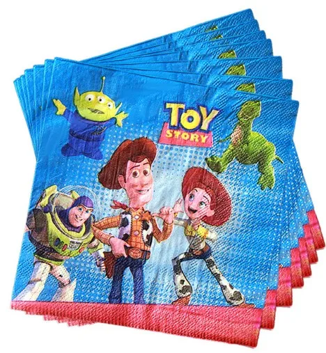 napkin 20pcs 101 шт История игрушек мультфильма одноразовые бумажные салфетки баннер скатерть стакан с соломинкой тарелки детский душ День рождения украшения - Цвет: napkin 20pcs