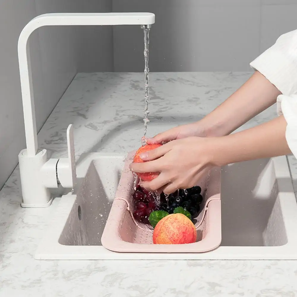 Telescopic Colander Over The Sink Kitchen Strainer Vegetable Fruits Dish Drying Rack Organizer Storage Basket | Дом и сад