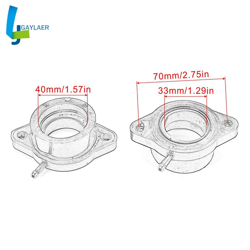 

2PCS Motorcycle Carburetor Adapters Interface Insulator Connectors Gum Manifold Glue For Yamaha XS650 1978-1983