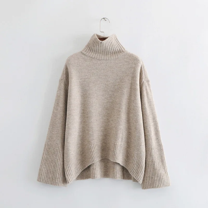 

DOUJILI Winter Clothes Knitted Woman Sweaters Spring Autumn Women's High Neck Pullovers Women's Sweater Long Sleeve