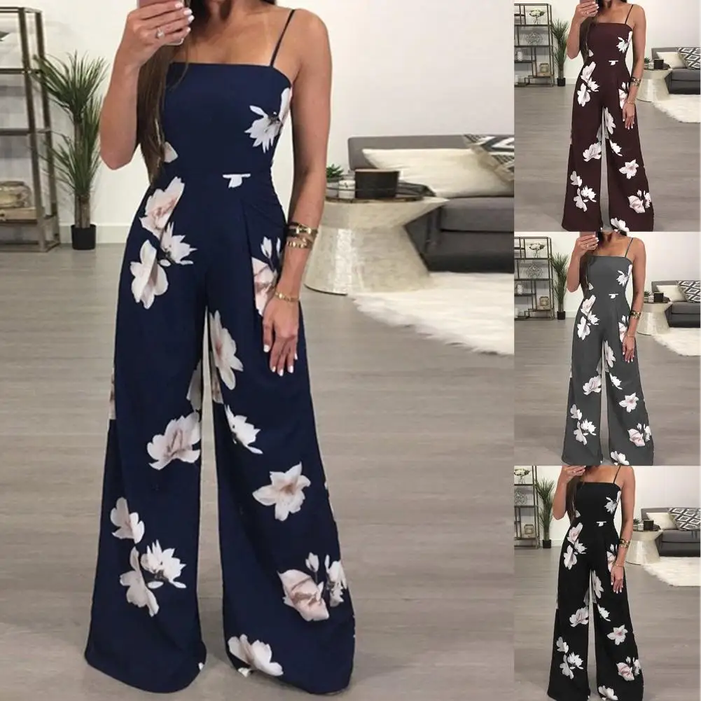

Women Jumpsuit Ladies Playsuit Floral Print Off shoulder Bandage Summer Backless One-piece Female Jumpsuits Clubwear Clothing