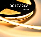 50 м 528 светодисветодиодный sm DC12V 24V Светодиодная лента COB мягкая гибкая лента 8 мм 10 мм светодиодное линейное освещение RA90 высокая плотность 3000K 4000K 6000K