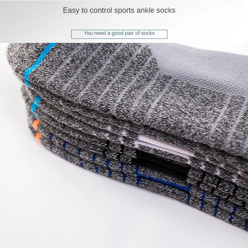 

3 Pairs Professional Running Ankle Socks Thick Cotton Terry Socks Basketball Fitness Women and Men's Shock Absorption Socks