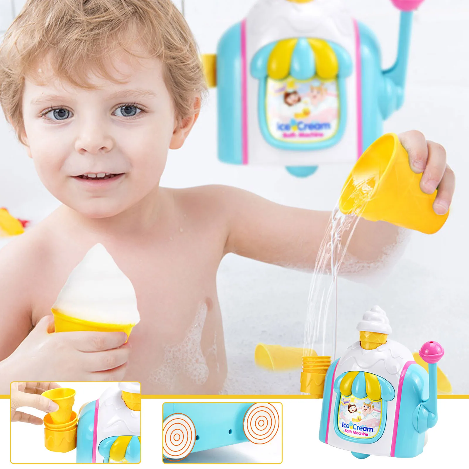

Children's toys ice cream bubble machine children's bath bath toys bathroom water blowing bubbles HOT игѬђки для деей 40*