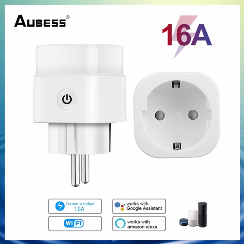 

Smart PLUG EU WIFI SOCKET 16A Power Monitor Timing Function Tuya APP Control Work With Alexa Google Assistant For Smart Home