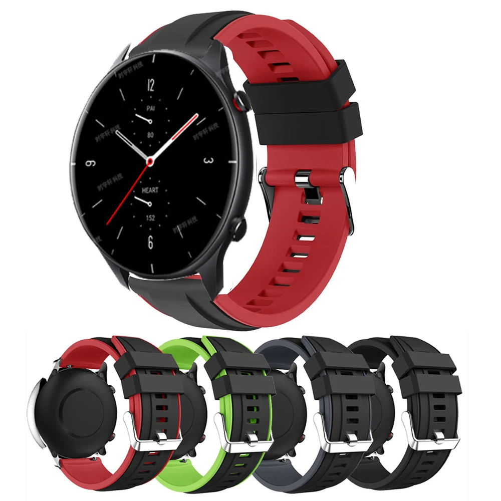

Ремешок спортивный для Huami Amazfit GTR 2 2E, силиконовый браслет для смарт-часов 47 мм 22 мм, аксессуары для Amazfit Pace Stratos 2 2S 3