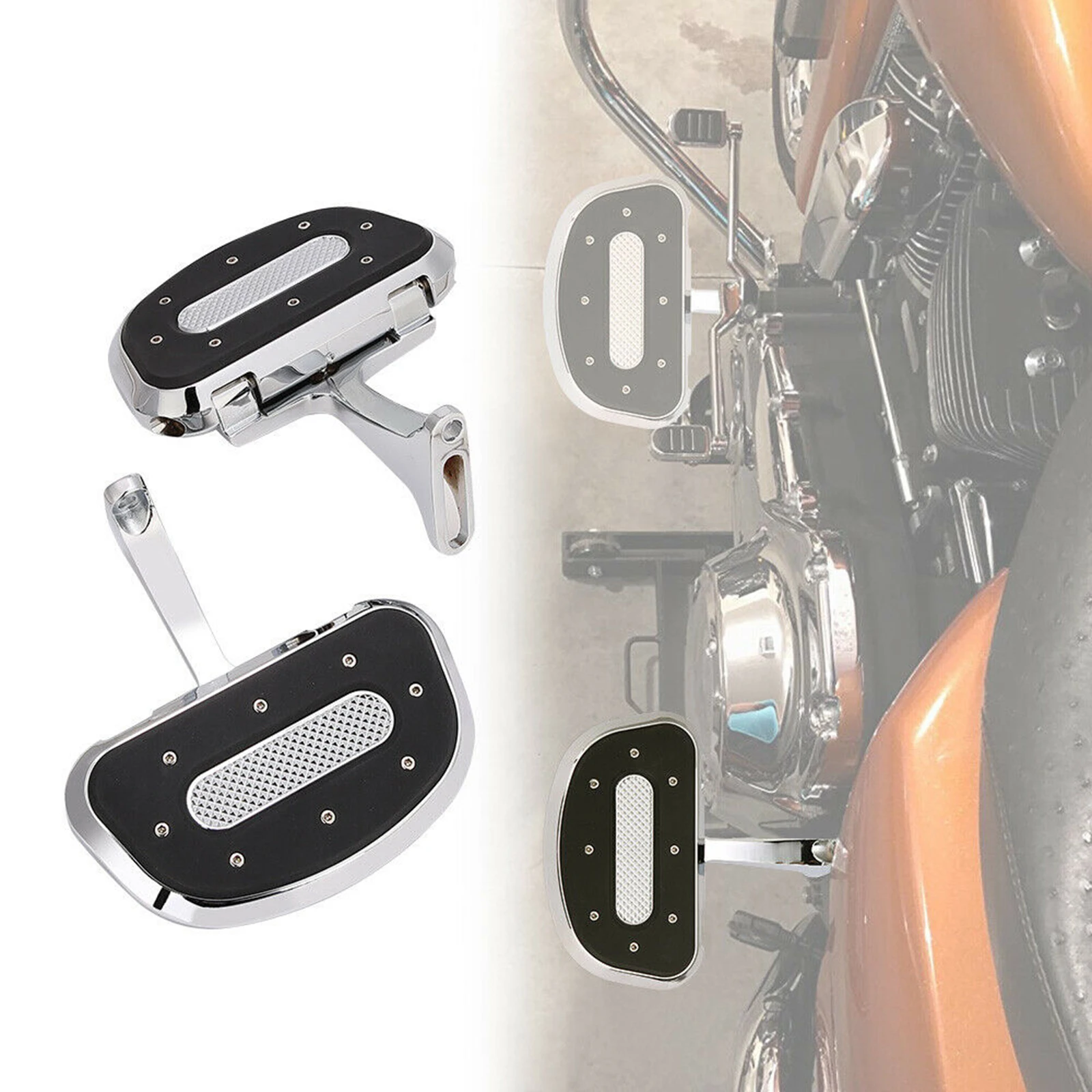 

KEMIMOTO Motorcycle Passenger Floorboard Foot Board Bracket Kits for Touring Road Street Electra Glide Road King CVO 93-2021