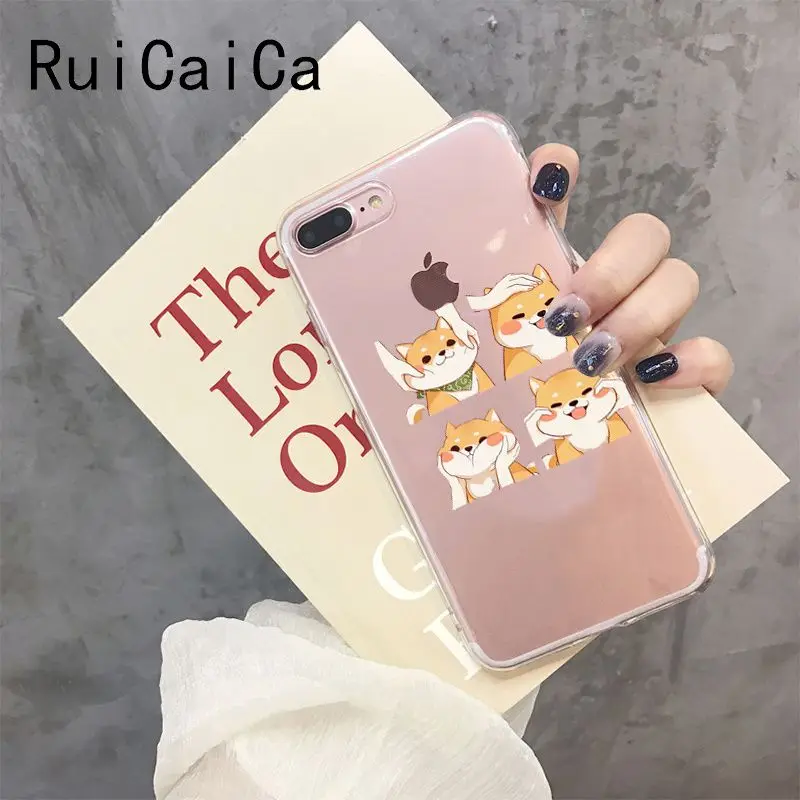 RuiCaiCa Шиба ину собака Красочный милый чехол для телефона iPhone 8 7 6 6S Plus 5 5S SE XR X XS MAX 10