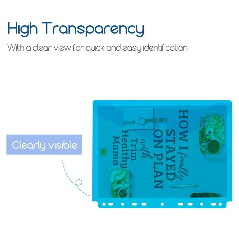 Пластиковые пакеты для бумажных документов с 11 отверстиями 8/1/2x11 5 шт|Папка