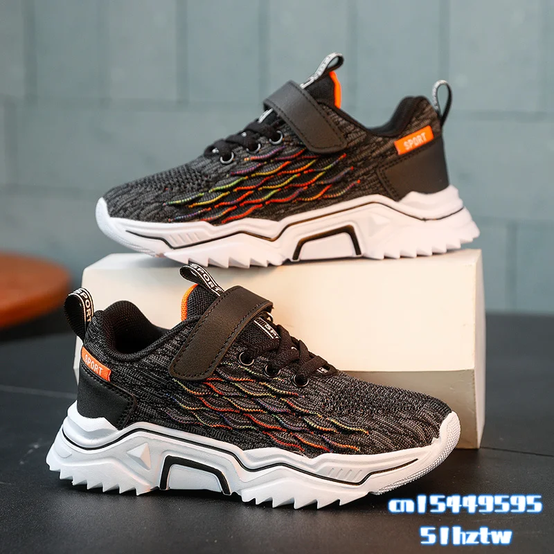 

Summer Kids Running Shoes Breathable Children's Sneakers Black Lightweight Girls Spors Shoes Hook&Loop Boys Casual Sneakers 2021