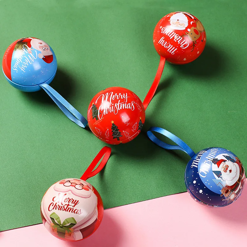 Рождественский шар Санта Клауса снеговика металлическая коробка для хранения