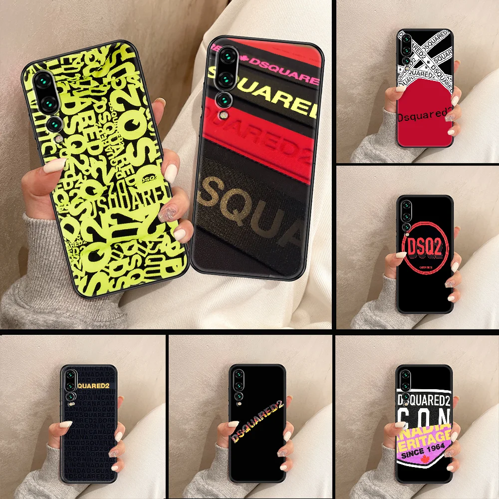 

Brand ICON DSQUARED2 DSQ2 D2 Phone case For Huawei P Mate P10 P20 P30 P40 10 20 Smart Z Pro Lite 2019 black painting funda