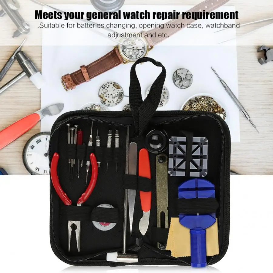 19 шт. набор инструментов для ремонта часов меняющиеся часы Чехол открывания