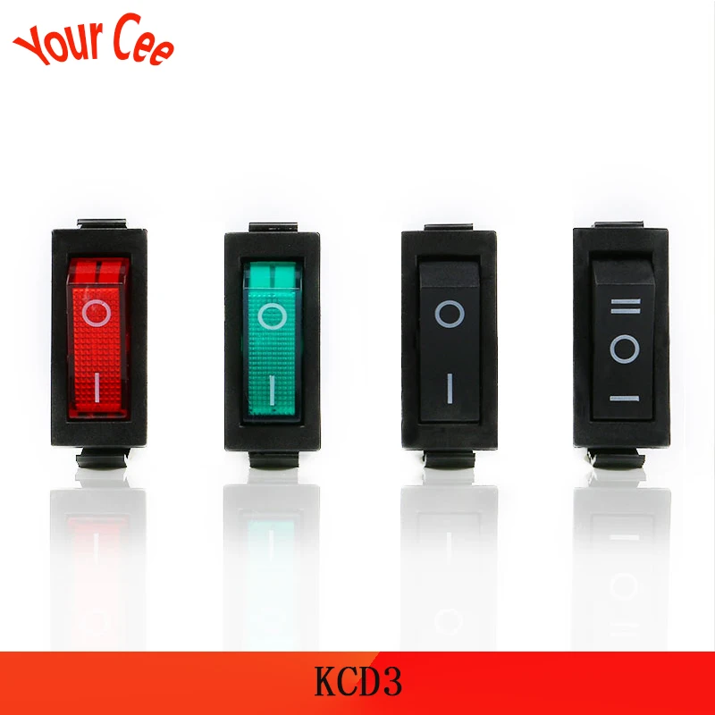 KCD3 рокерный выключатель 1 шт. 2 позиционный 3 контактный Электрический светильник