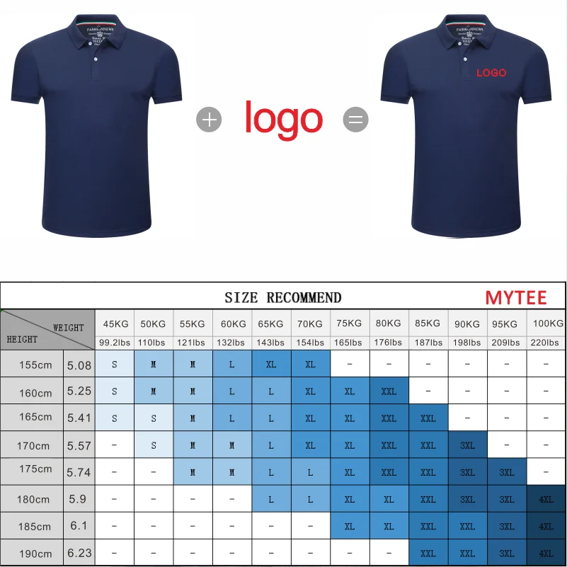 Рубашка-поло MYTEEpolo Мужская однотонная Модный логотип на заказ индивидуальная
