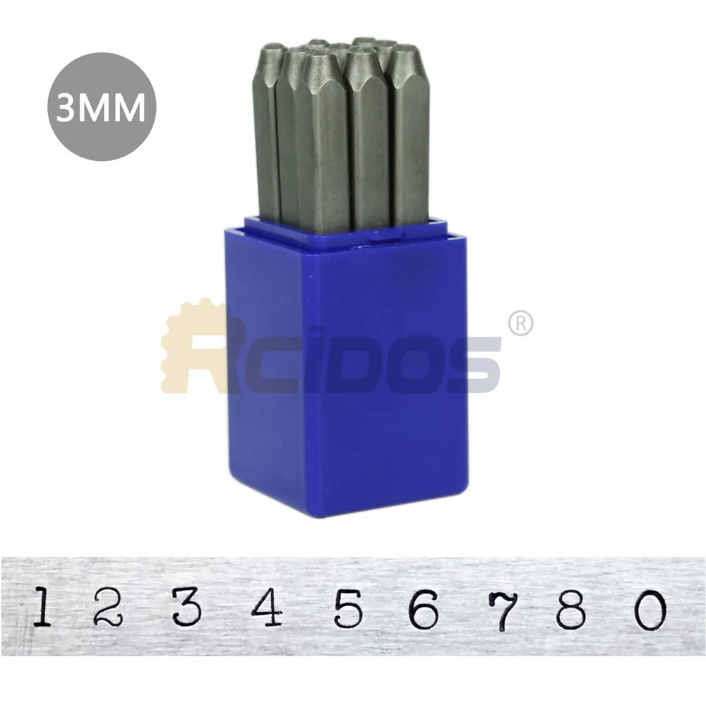 Набор металлических штампов серия PN с цифрами 3 мм набор стальных букв сделай сам