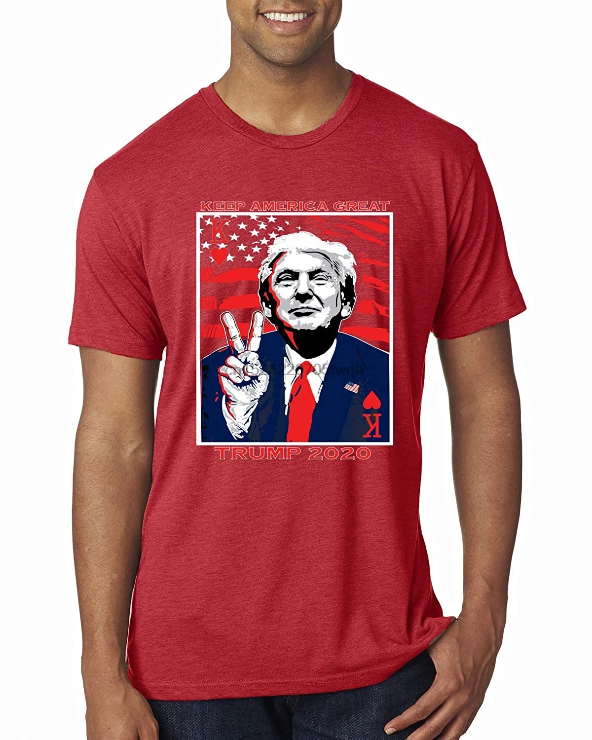 Keep America Great Donald Trump 2020 King Hearts USA Мужская футболка премиум класса | одежда