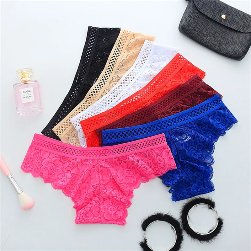 

Comfortable Lace Panties Thong Panties Female For Seamless G String Hollow Breathable Low Rise Briefs T-Back Lace Female Panties
