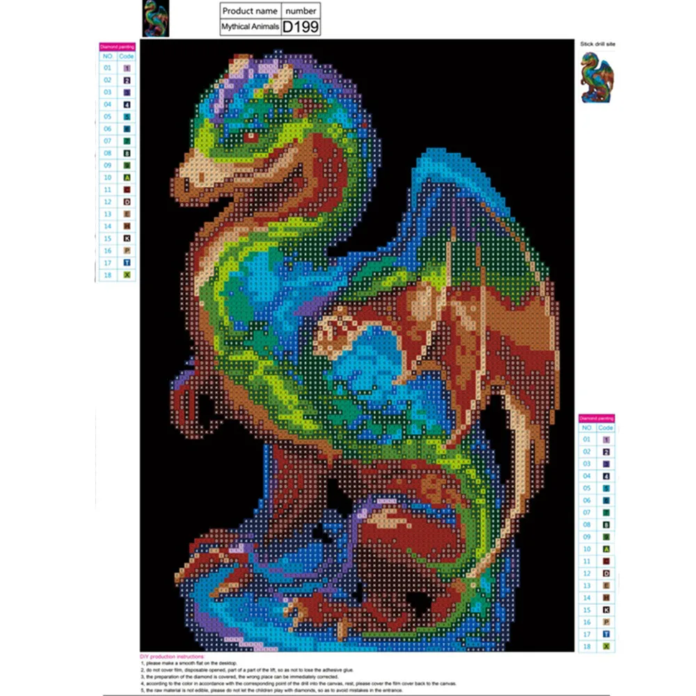 Алмазная роспись дракона рисунок вышивка холст картина Сделай Сам стразы