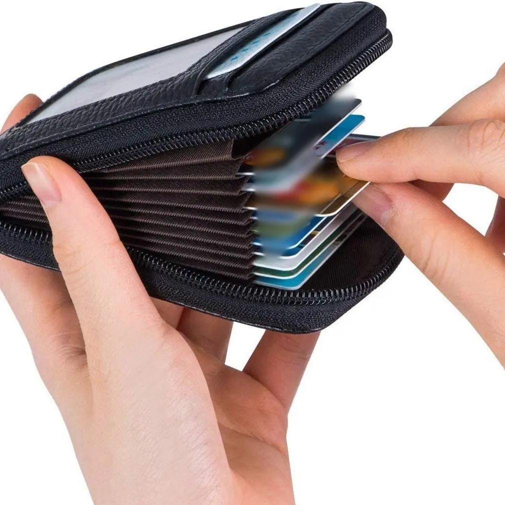 

Hot Newest Ladies Clutch Korean Women's Short Card Case Oil Leather Organ Card Case Vertical Version Practical And Beautiful