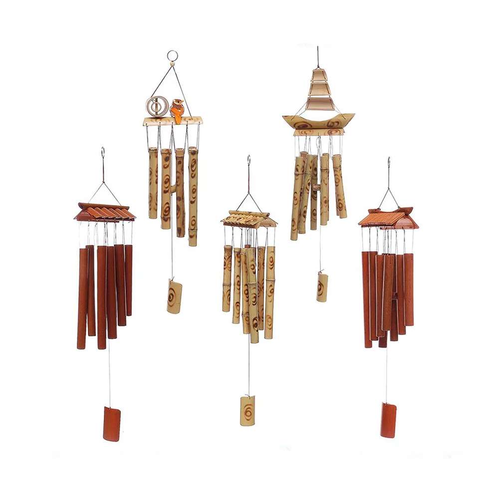 bamboo wind chimes pendant balcony outdoor yard garden home decor antique windbell handmade windchime indoor wall hanging crafts free global shipping