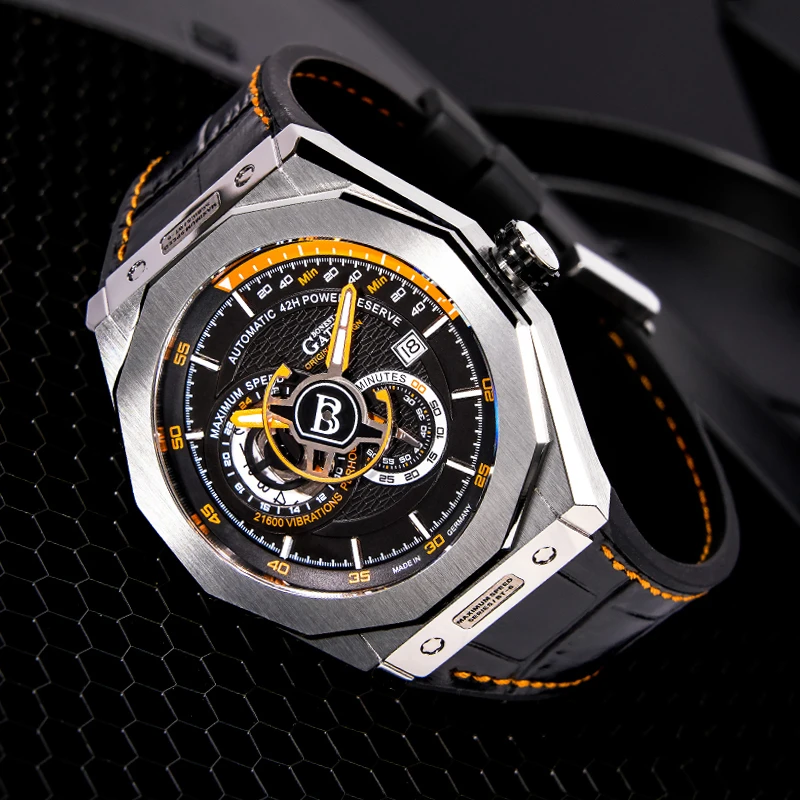 Часы мужские автоматические водонепроницаемые с кожаным ремешком|Мужские