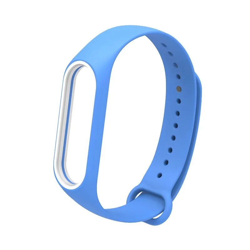 Ремешок для Mi Band 2 Silicon Loop голубой/белый | Электроника