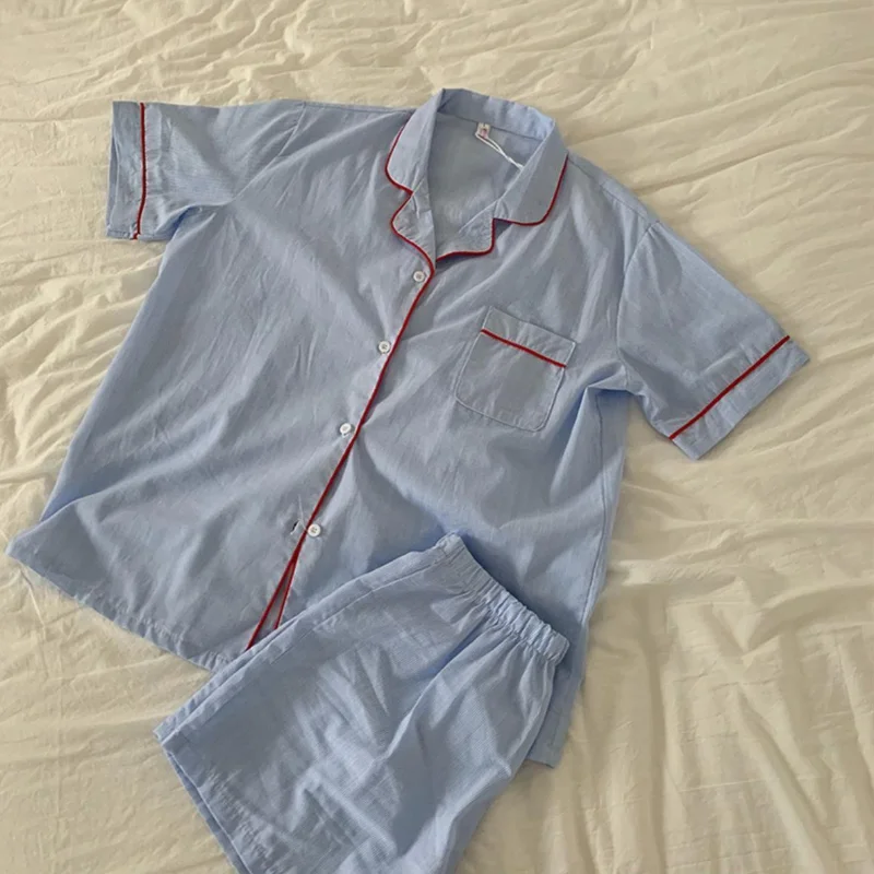 Korean Pajamas for Women Pyjamas Loose Pijamas with Shorts Two Piece Set Summer Soft Casual Home Suit Spring Dropshipping