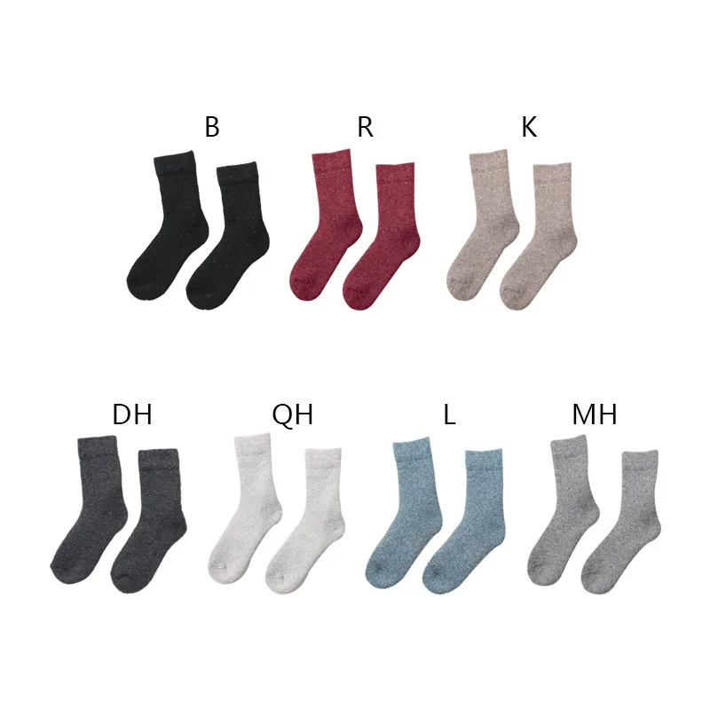 

Men Winter New Solid Color Wool Thick Warm High Quality Socks Simple Comfortable Long Socks K Soft