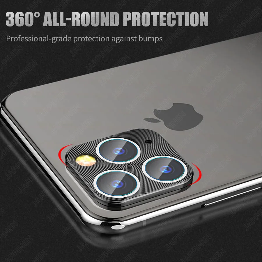 Защитное металлическое кольцо для объектива камеры с закаленным стеклом iPhone 11 Pro
