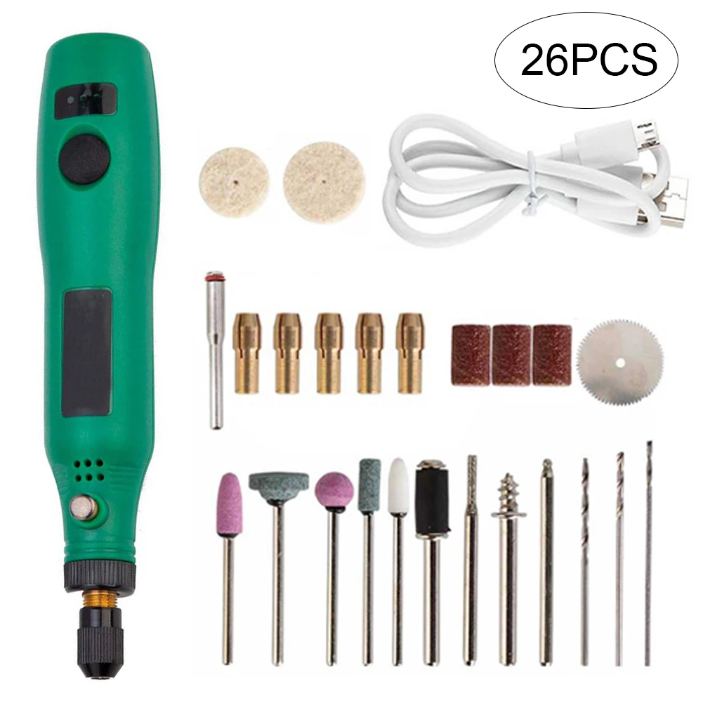 

24pcs Cordless Rotary Tool Set Mini Rotary Multi-Tool Kit Accessories Electric Grinder For Polishing Cleaning Engraving