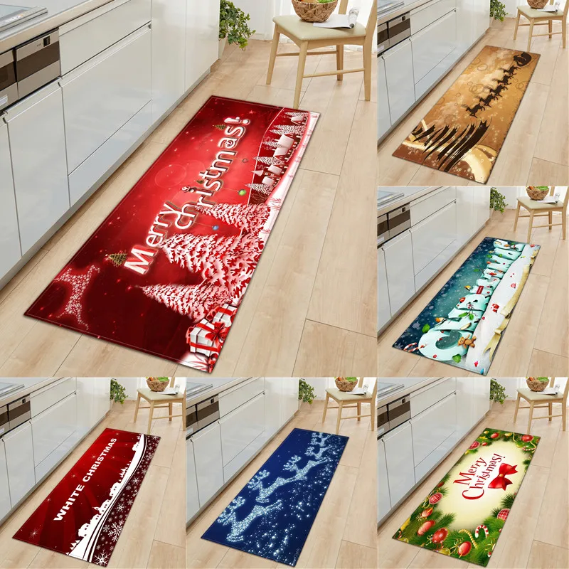 

Bathroom Non Slip Flannel Living Room Decorative Mat Christmas Washable Hallway Entry Area Rug for Bedroom Fluffy Carpet