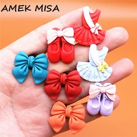 free shipping 1pcs dance series shoe charms accessories cute bow dress resin shoes buttons colorful sandals charm decorations