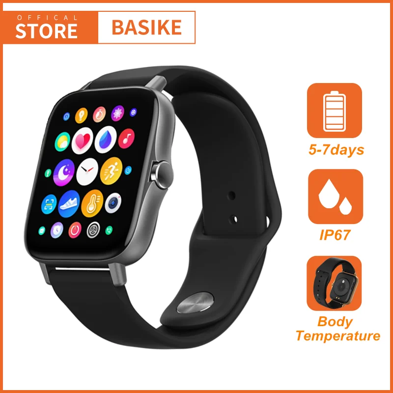 

BASIKE Smart Watch Answer Call Men Waterproof Women Dial Call Smartwatch Activity Tracker Heart Rate Sport for Android iOS Phone
