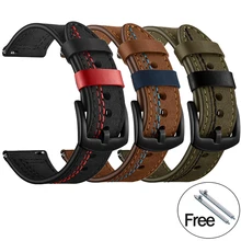 Smartwatch Smartband Replacement Leather Watch Band Strap for Huawei Watch GT/GT2e 22mm 20mm for Samsung Galaxy watch 42/46mm