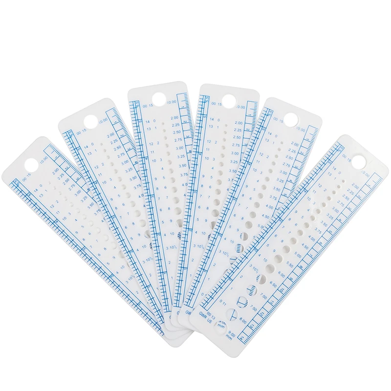 6 шт./лот Белый Цвет Вязание Манометр пластиковые правила для вязания крючком
