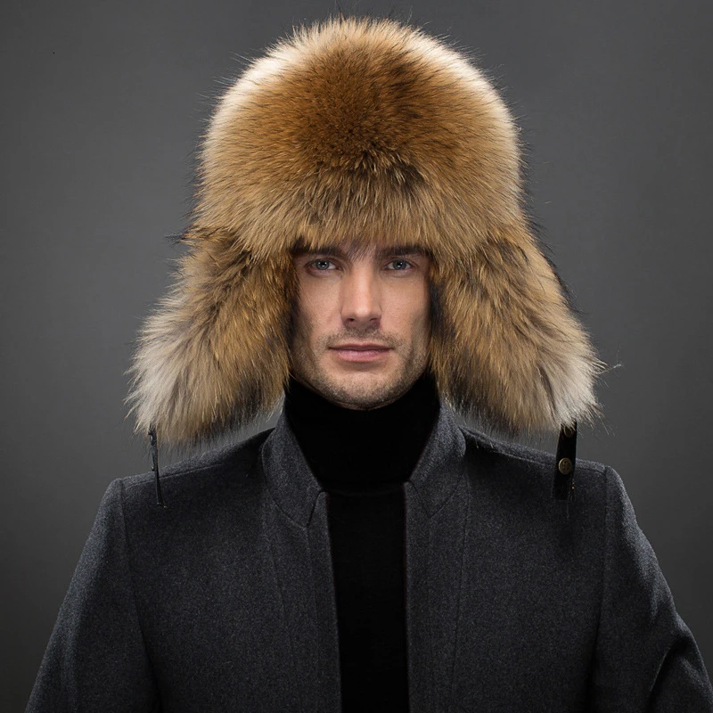 2019 100 Men Winter Real Vos Bontmuts % Natural Sleepskin Leather Cap Warm Soft Russia Hot Fur hat Bomber Caps | Аксессуары для