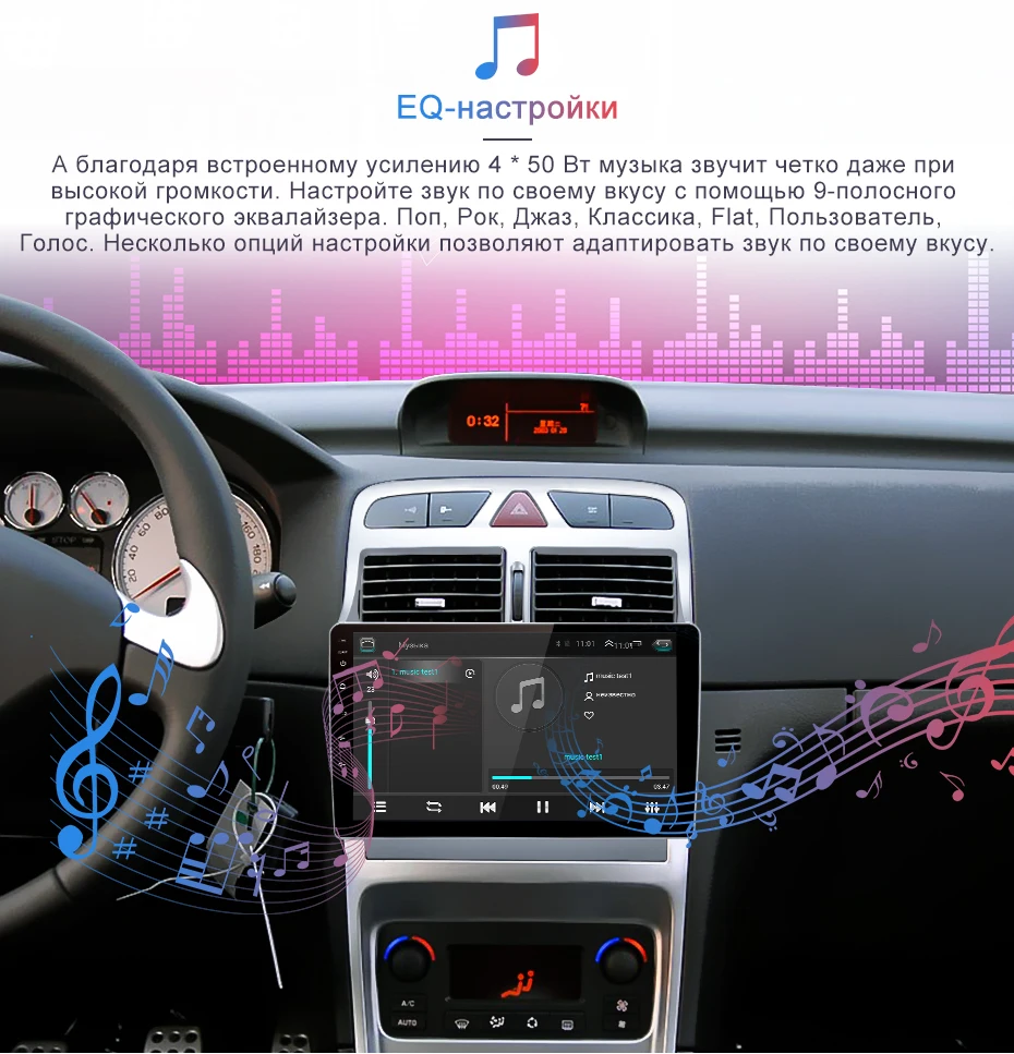 Junsun 4G+ 64G Android 9,0 для peugeot 307 2002-2013 авто 2 din автомагнитола стерео плеер Bluetooth gps навигация нет 2din dvd