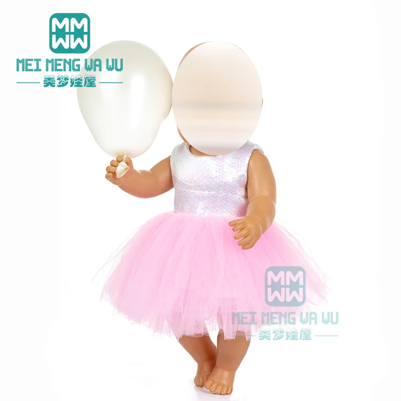 

Clothes for doll fit 43cm baby new born doll Colorful dress, girl casual dress